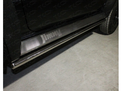 Пороги труба 42 мм ТСС для Suzuki Jimny 2019-2021