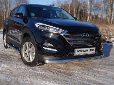 Накладка решётки радиатора 12 мм ТСС для Hyundai Tucson 2015-2018
