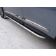 Пороги овал с площадкой нержавеющий лист 75х42 мм укороченные ТСС для Infiniti QX60 2016-2021