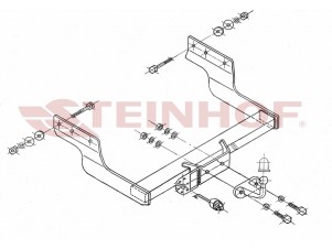 Фаркоп для Ford Transit фургон, микроавтобус со ступенькой (передний/задний привод) 04/2000-06/2006, 07/2006-2014 фланцевое крепление шара №F-300