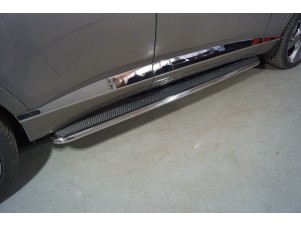 Пороги с площадкой (нерж. лист) 42,4 мм для Genesis GV80 2020 – н.в. GENESGV8020-08